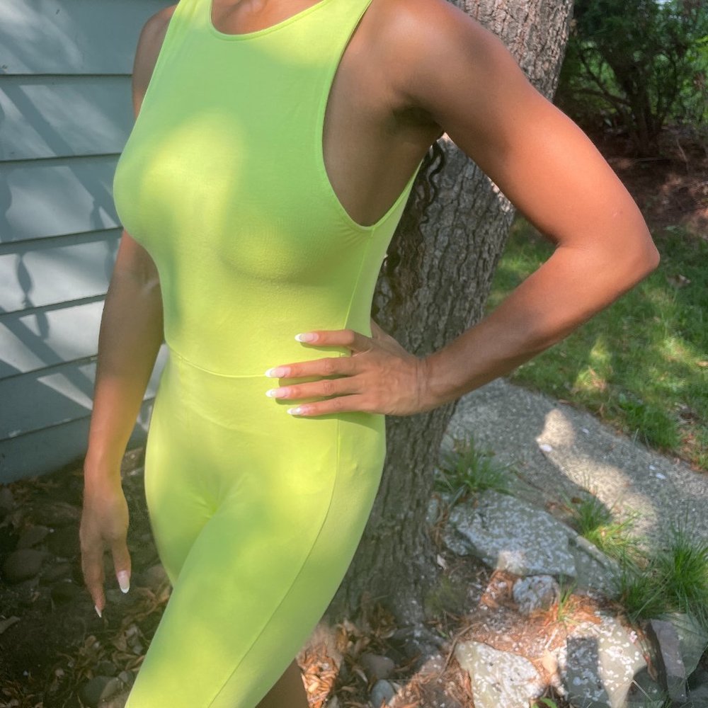 Lime Green Highlighter Jumpsuit